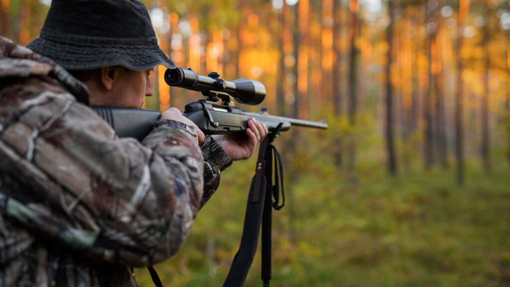Hunter focusing in silence before a shot during a Monteria Portuguesa
